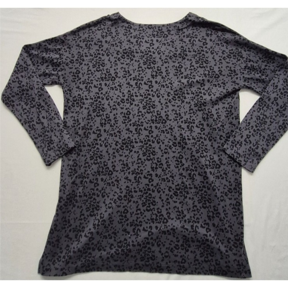J Jill Women's Tunic Small black/gray‎ animal print Simply Supima Cotton v-neck - Picture 8 of 12